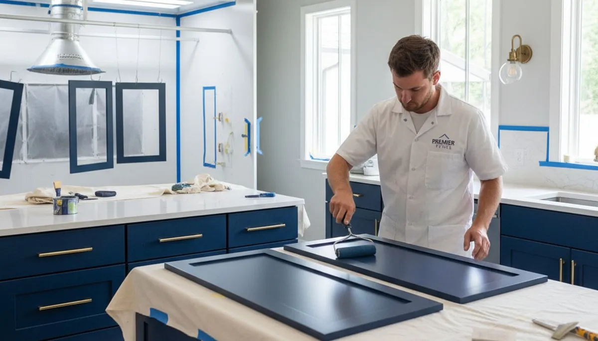 Professional kitchen cabinet painting in Boston MA by expert local house painters