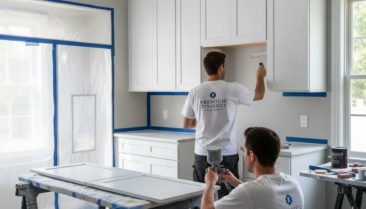 Professional kitchen cabinet painting in Boston, MA by expert local house painters