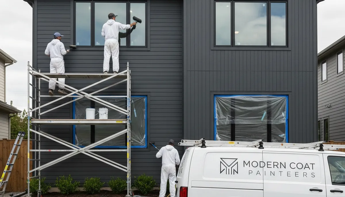 Professional siding painting on a historic Boston MA home with durable weather-resistant finish