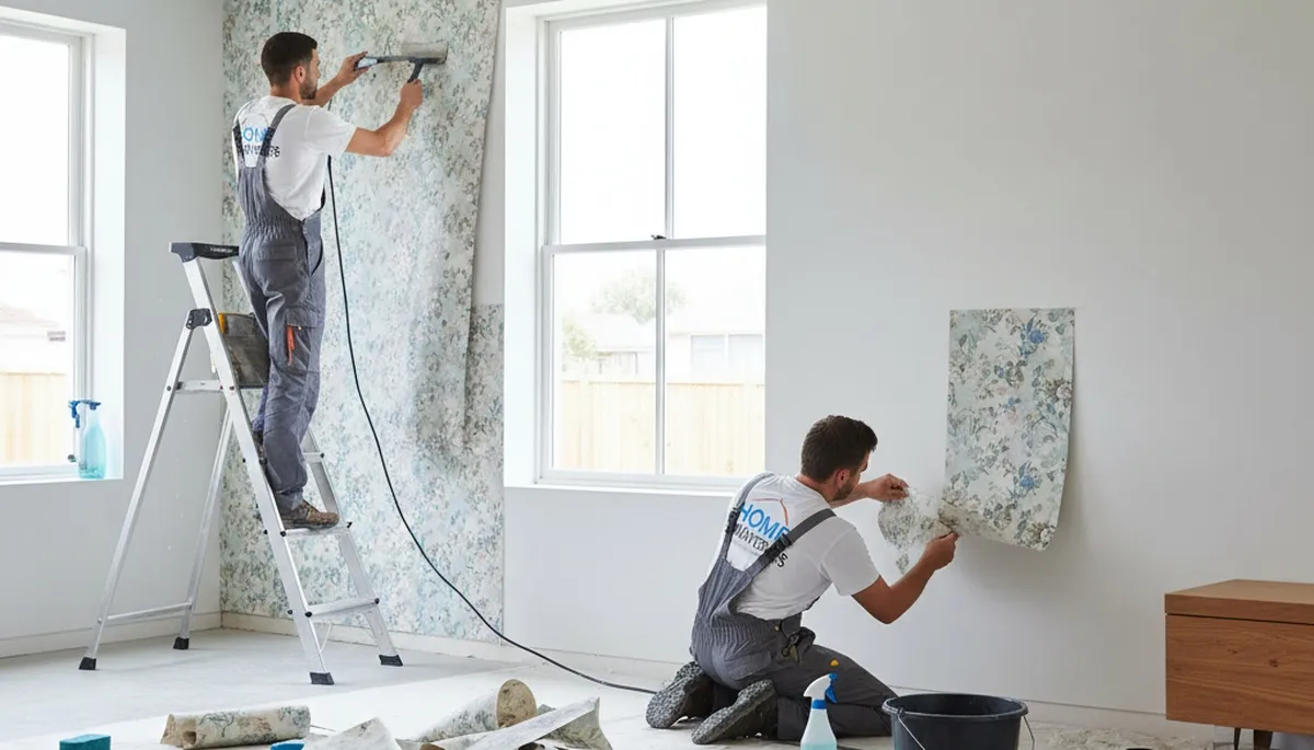 Professional wallpaper removal and surface prep by house painters in Boston, MA
